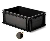 Contenedor negro - Serie Athena | 60x40x22cm M/C P/C F/C Capacidad de carga 40KG, Storage Compat
