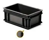 [3215A 06] Contenedor plastico negro - Serie Athena | 30x20x15cm M/C P/C F/C, Storage Compat