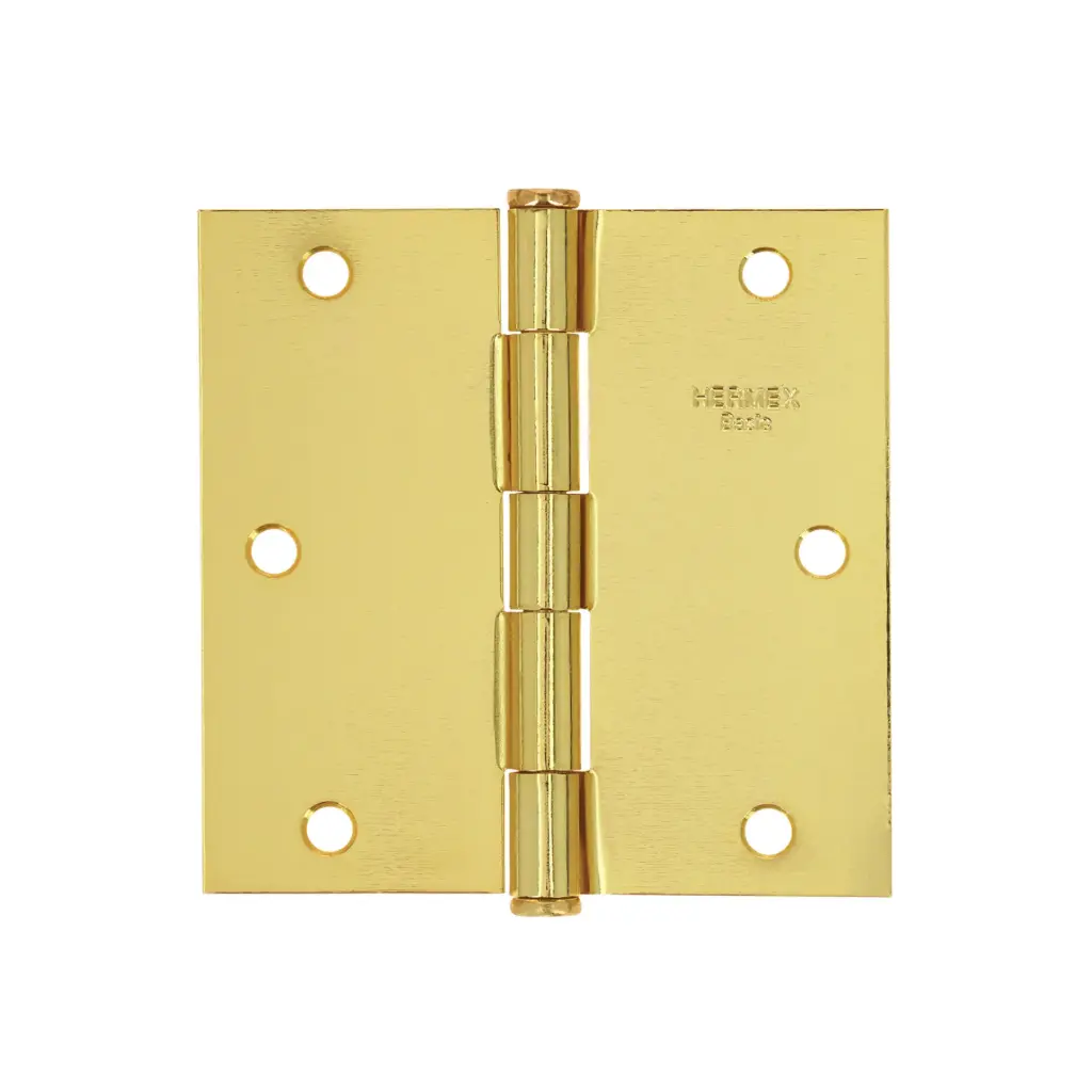 Cuadradas de acero, cabeza plana, capuchina, dorado en caja (Bisagra) 3 1/2", Truper