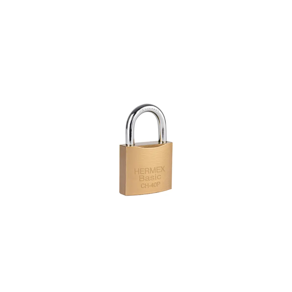 [23518] Candado de hierro color latón 40 mm arco normal, caja, Basic