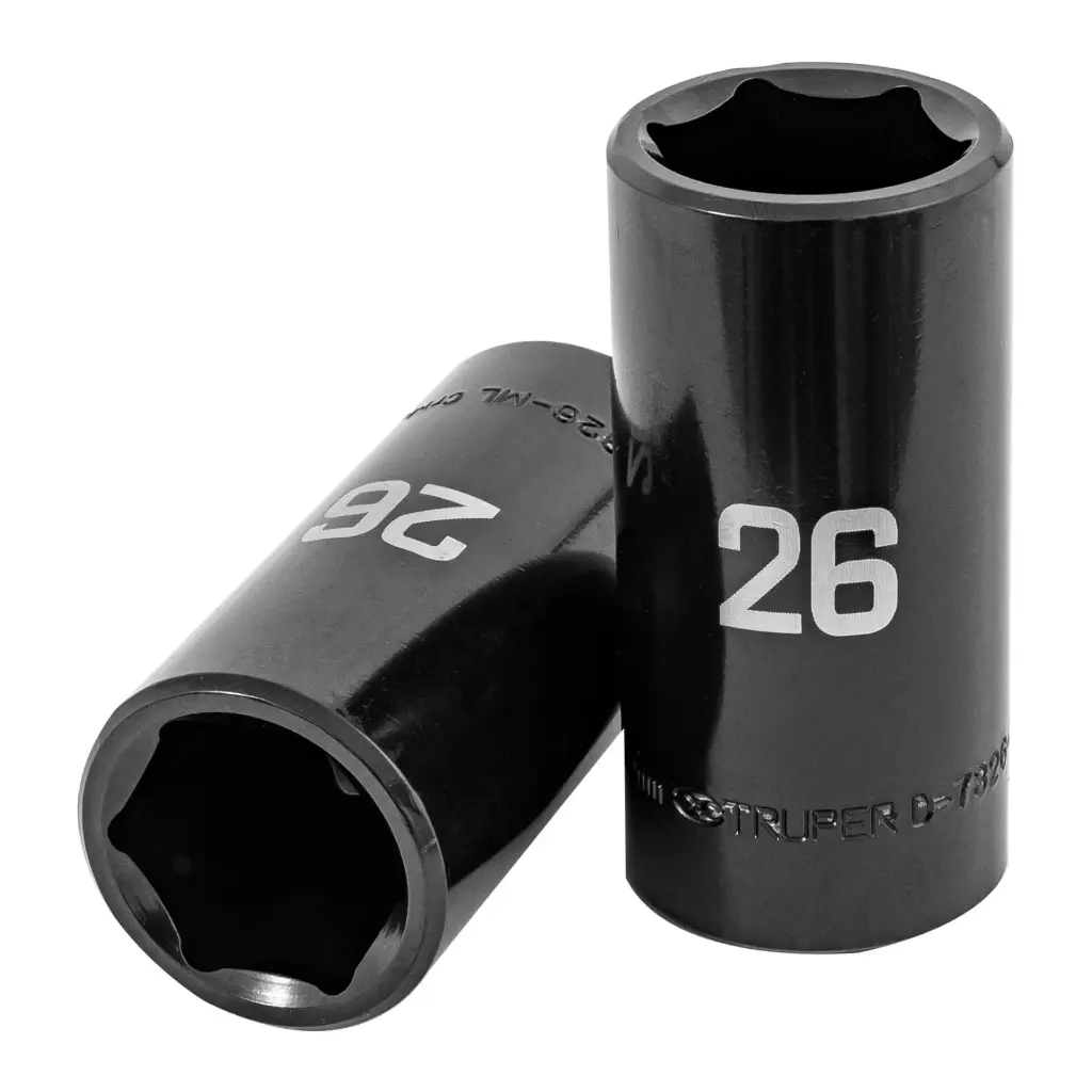 [100925] Dado tubular hexagonal encastre 1/2" de impacto de 26 mm, Truper
