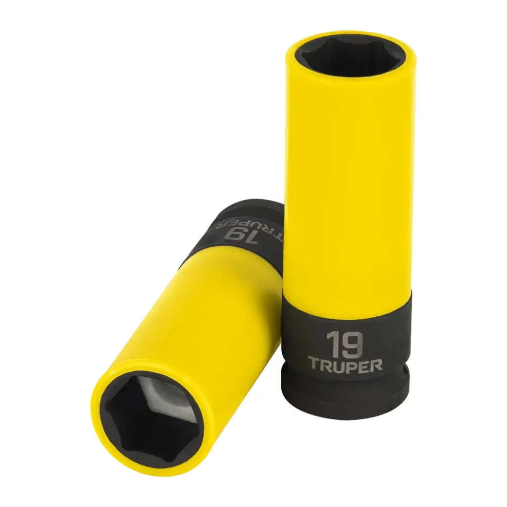 [100931] D-7319-MLPD Dado largo impacto, 19mm, 6 p, protec plástica, cuadro 1/2"