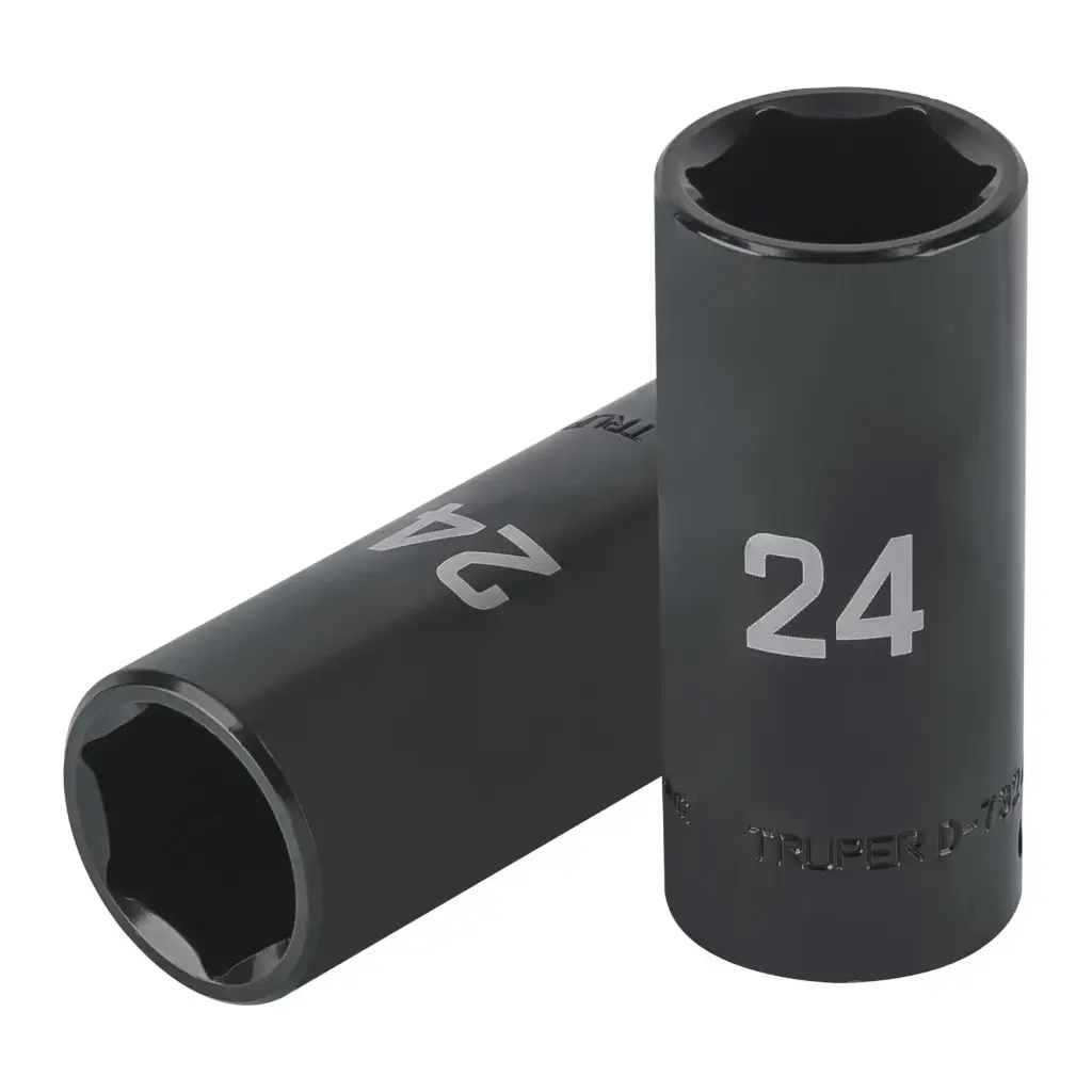 [100923] Dado tubular hexagonal encastre 1/2" de impacto de 24 mm, Truper