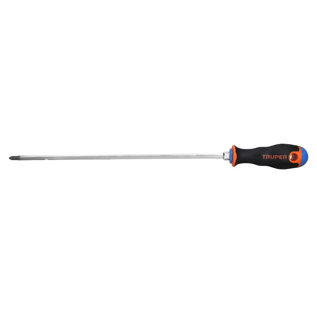 Desarmador de cruz 1/4" x 12" mango Comfort Grip, Truper