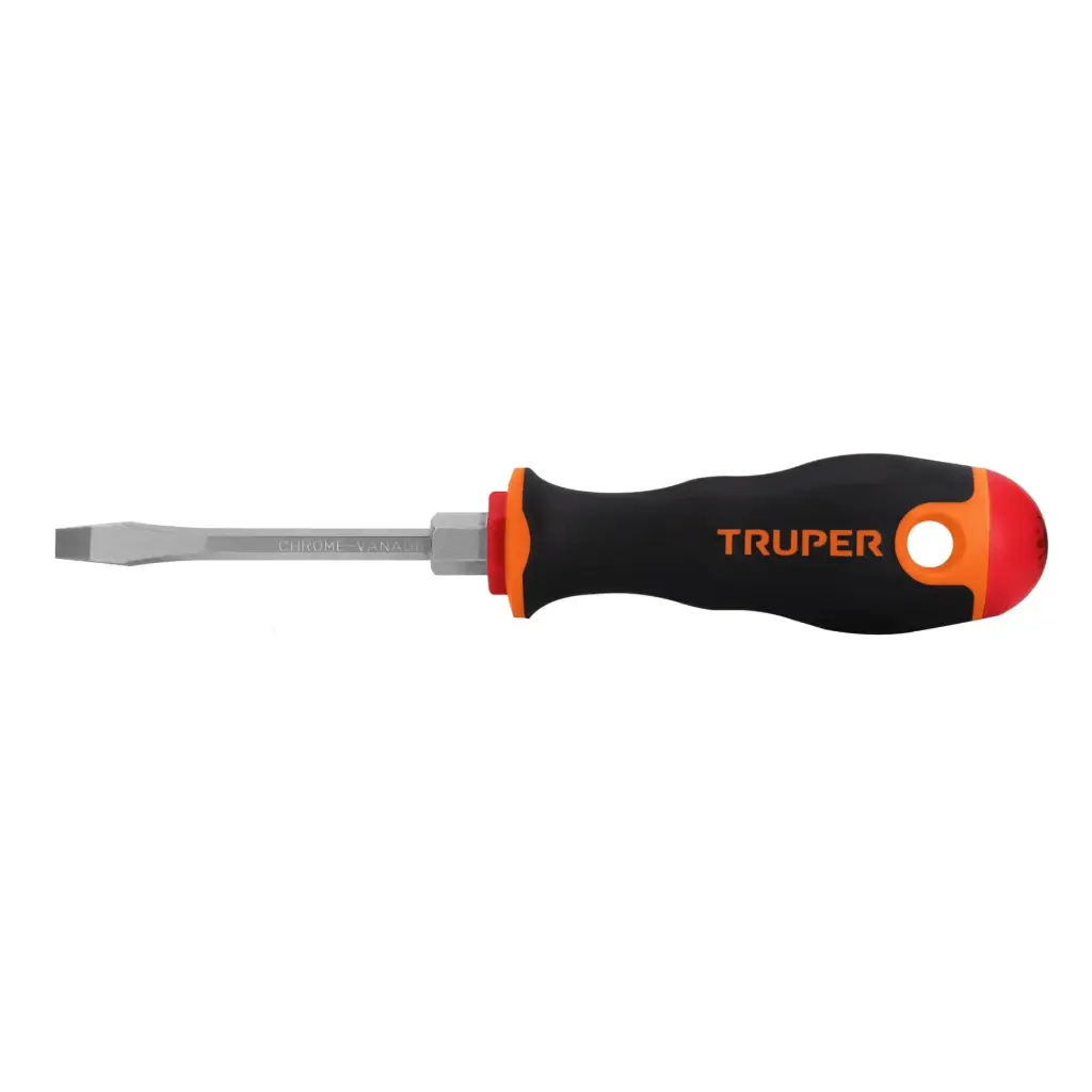 [100831] Desarmador plano 3/16" x 3" mango Comfort Grip, Truper