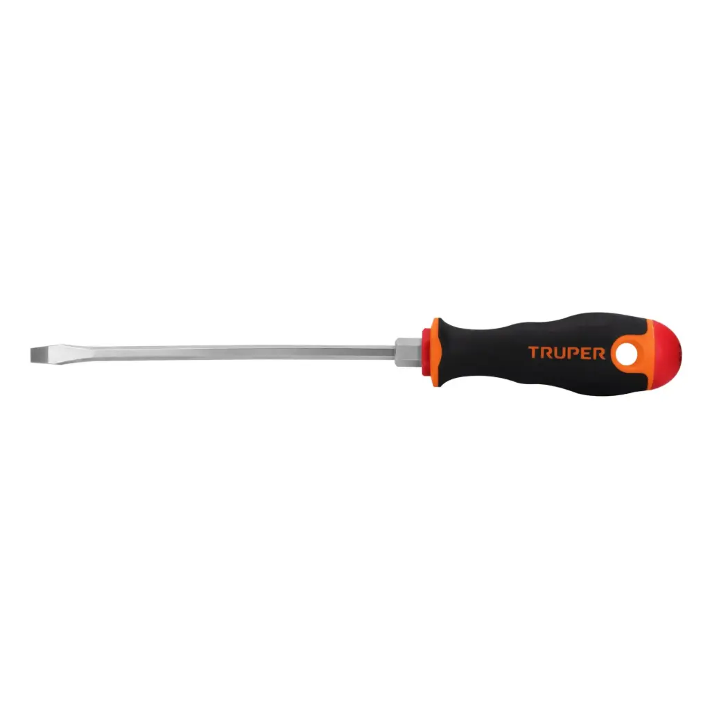 Desarmador plano 3/16" x 6" mango Comfort Grip, Truper