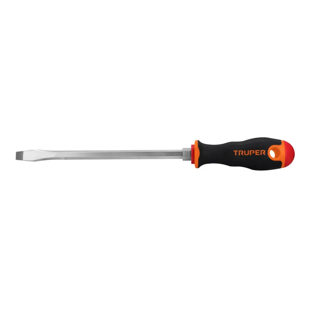[100834] Desarmador plano 3/8" x 8" mango Comfort Grip, Truper