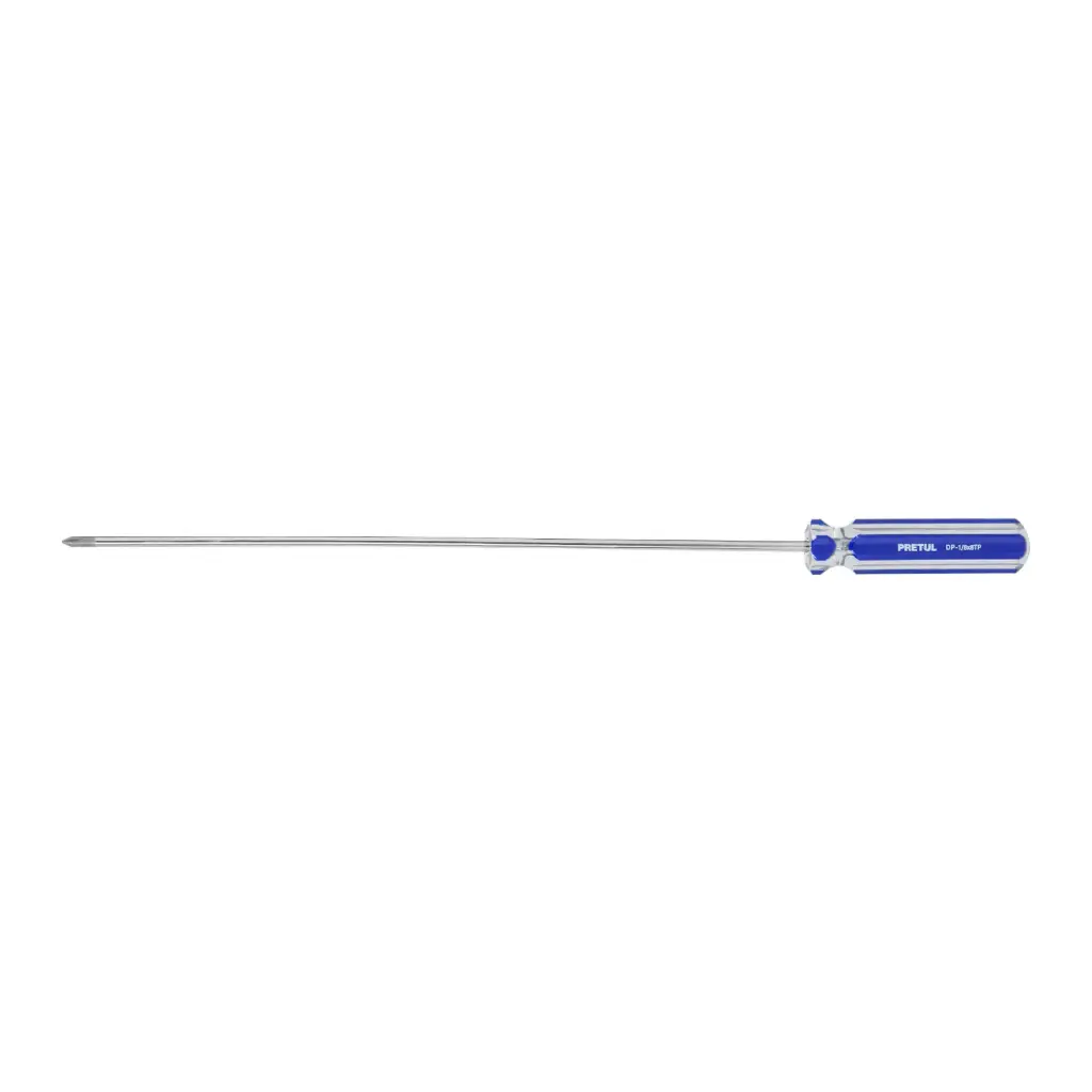 Desarmador de cruz 1/8" x 8" mango de PVC, Pretul