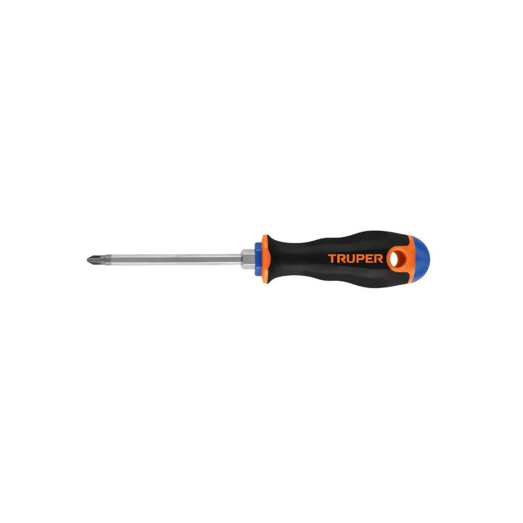 [14076] Desarmador de cruz 1/4" x 4" mango Comfort Grip, Truper