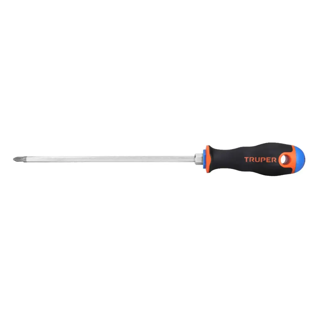 [14082] Desarmador de cruz 1/4" x 8" mango Comfort Grip, Truper
