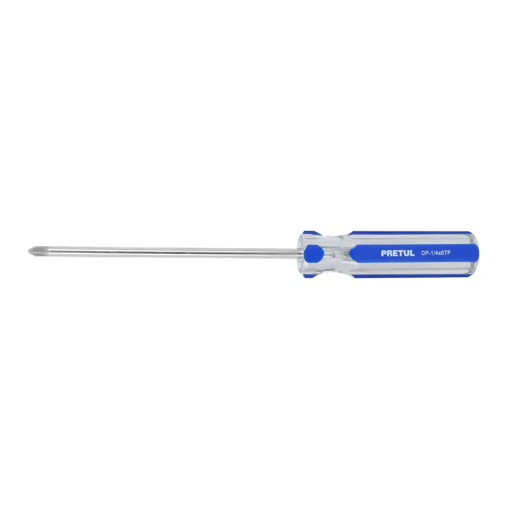 Desarmador de cruz 1/4 x 6" mango de PVC, Pretul