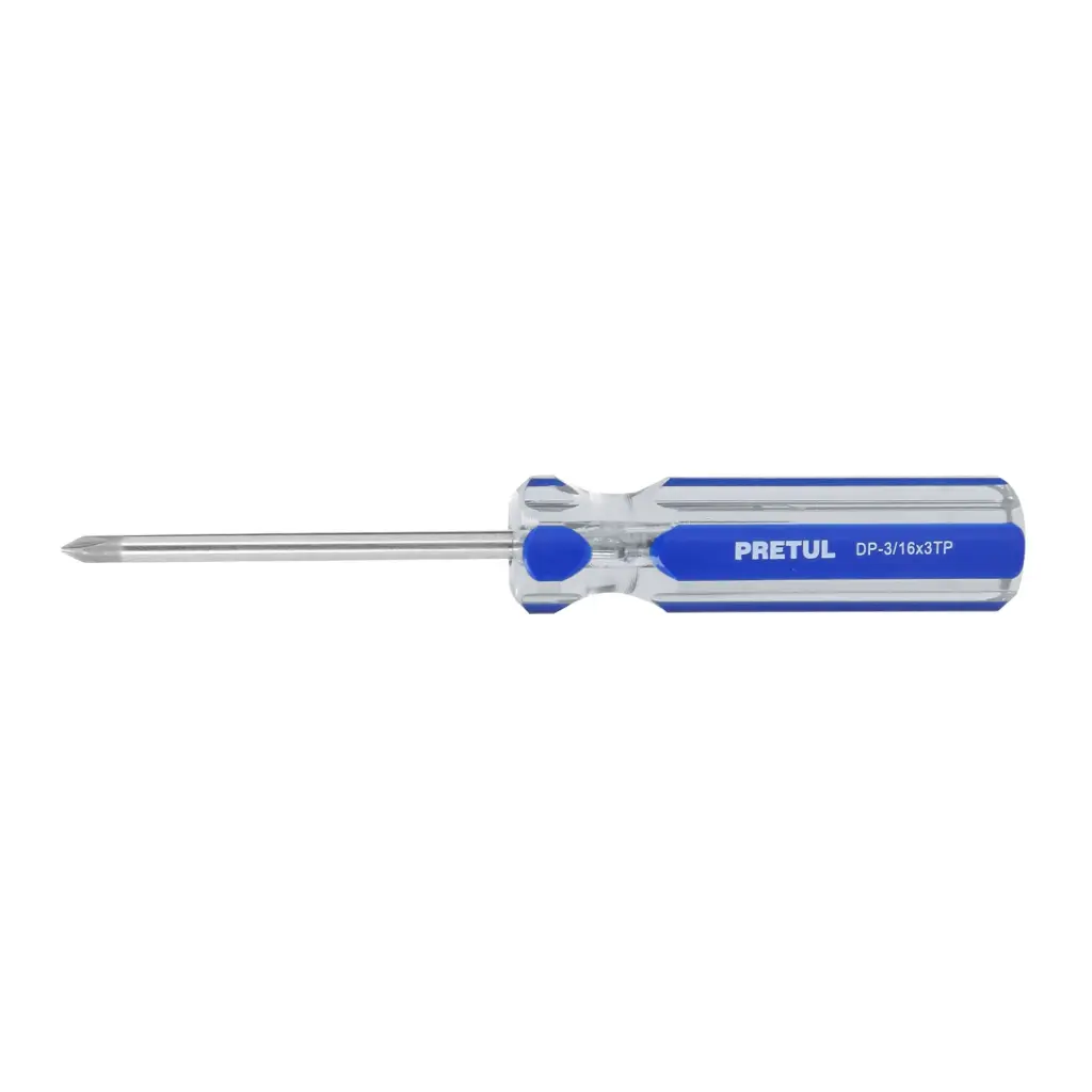 [21471] Desarmador de cruz 3/16 x 3" mango de PVC, Pretul