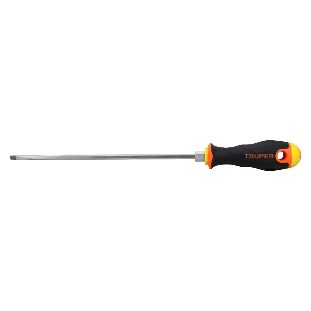 Desarmador cabinet 3/16" x 8" mango Comfort Grip, Truper