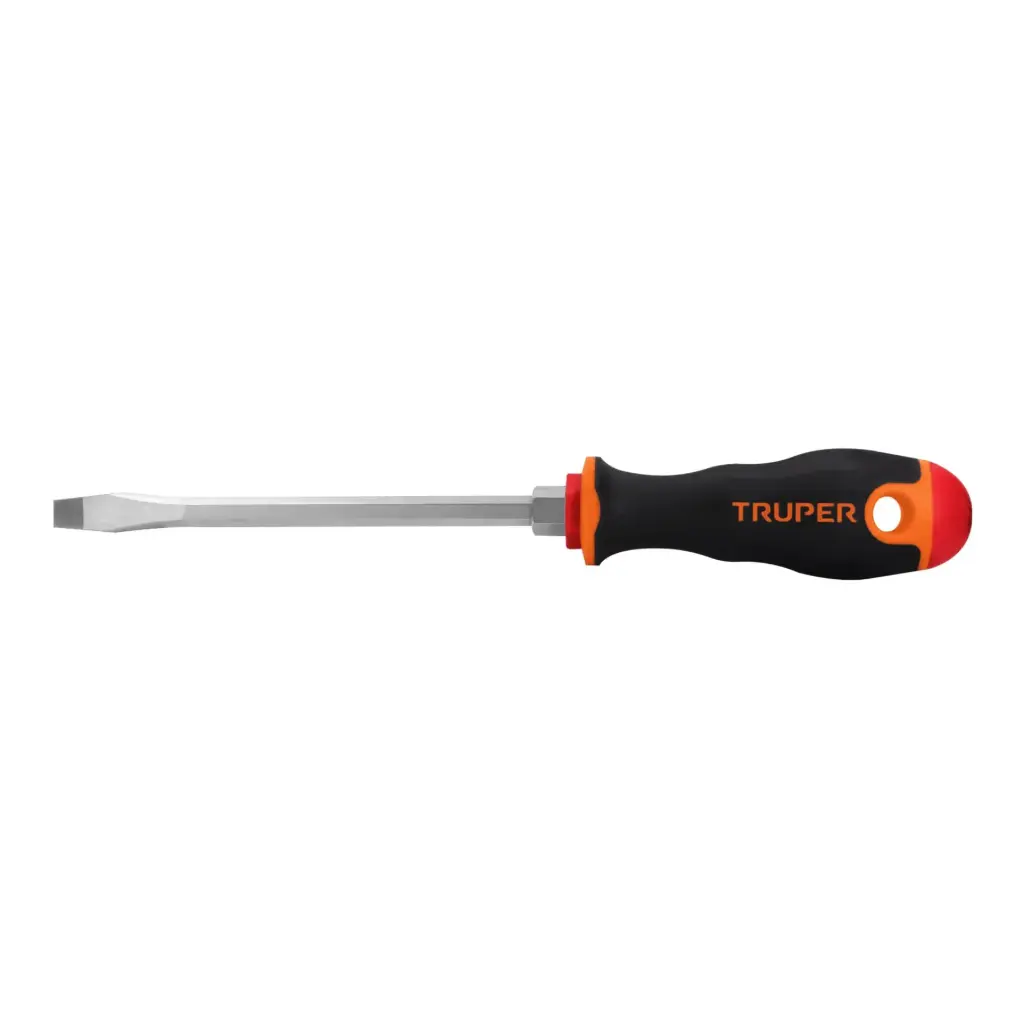 [14006] Desarmador plano 5/16" x 6" mango Comfort Grip, Truper