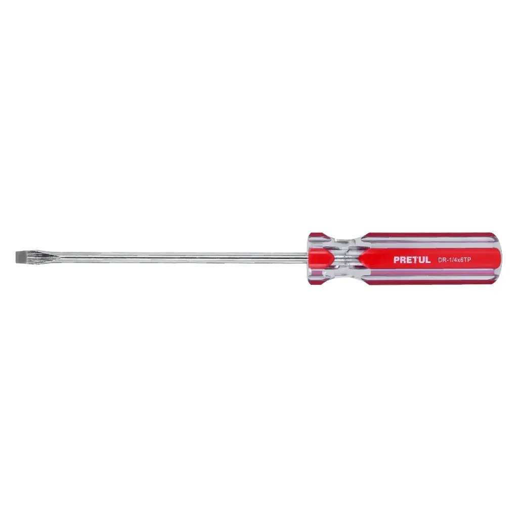 [21462] Desarmador plano 1/4 x 6" mango de PVC, Pretul