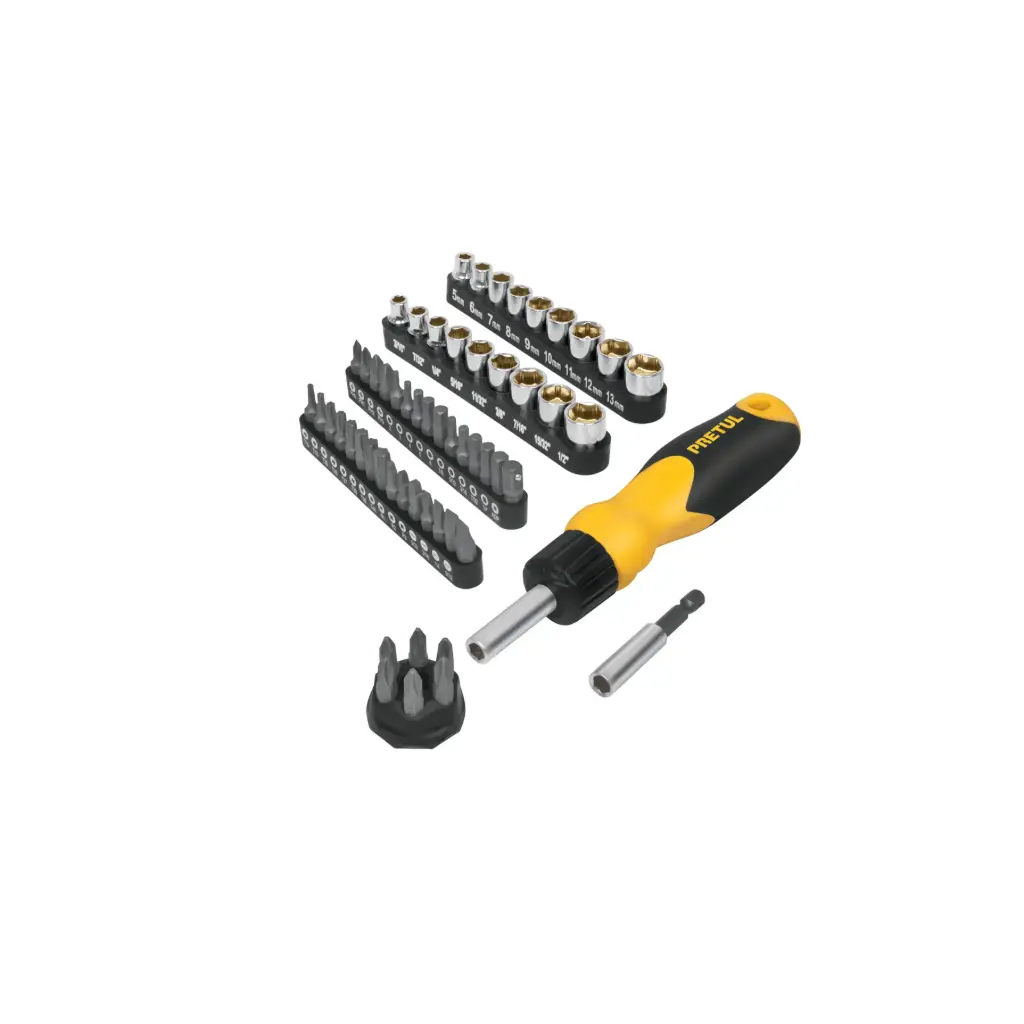 Desarmador tipo ratchet con 35 puntas y 18 dados, Pretul