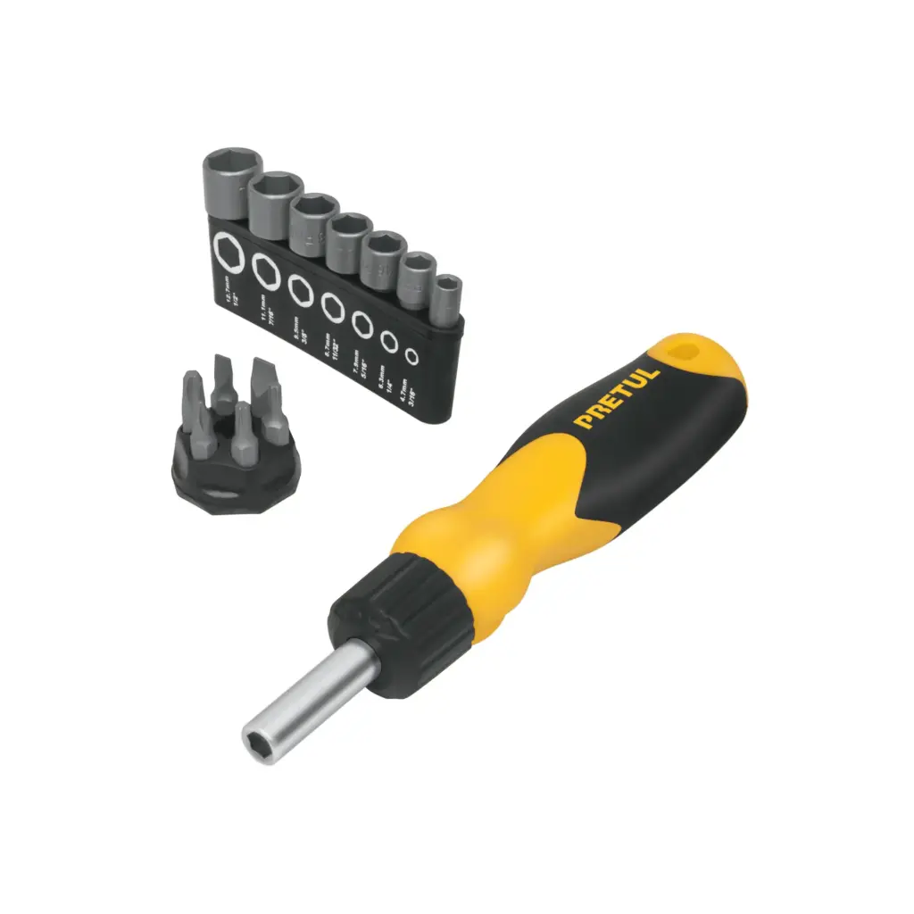 [22974] Desarmador tipo ratchet con 6 puntas y 7 dados, Pretul