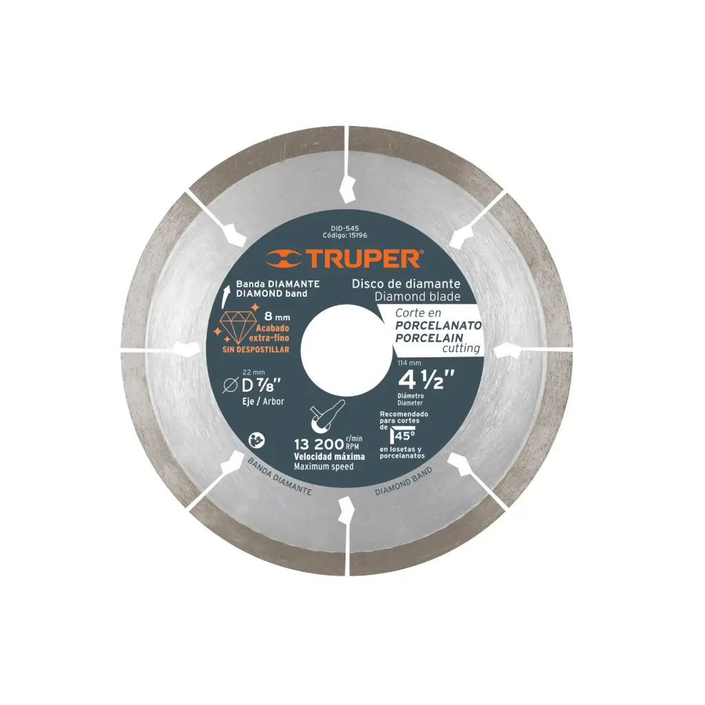 Disco de diamante, 4-1/2" corte porcelanato, Truper