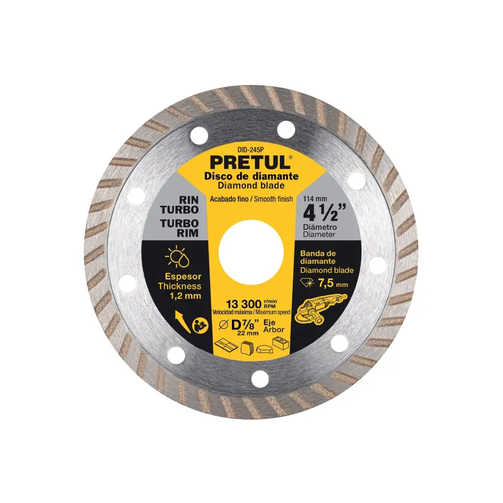 Disco de diamante, rin turbo, 4-1/2", Pretul