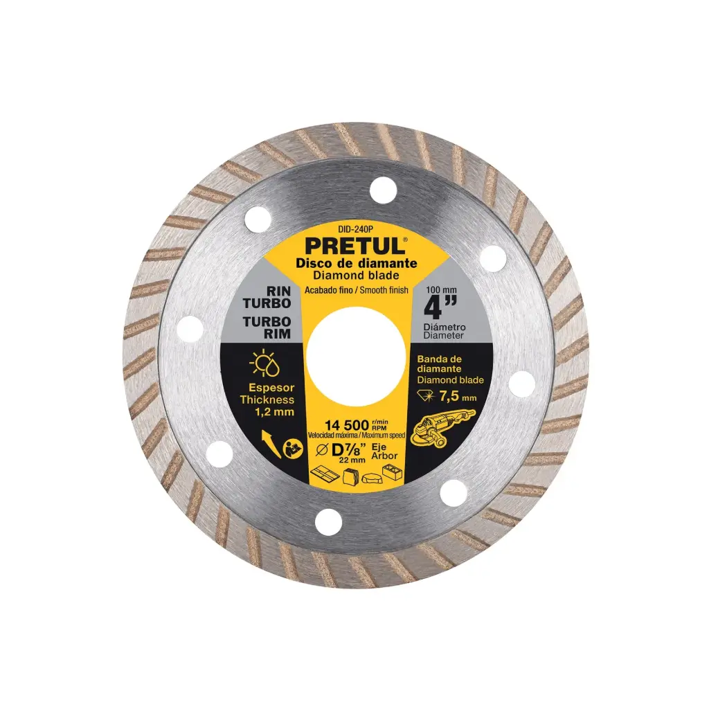 Disco de diamante, rin turbo, 4", Pretul
