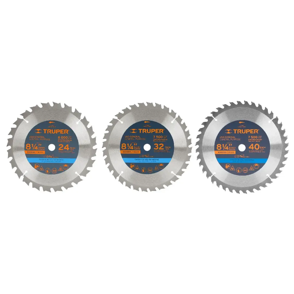 [18302] Sierra circular 8-1/4" para madera, 24 dientes centro 5/8"
