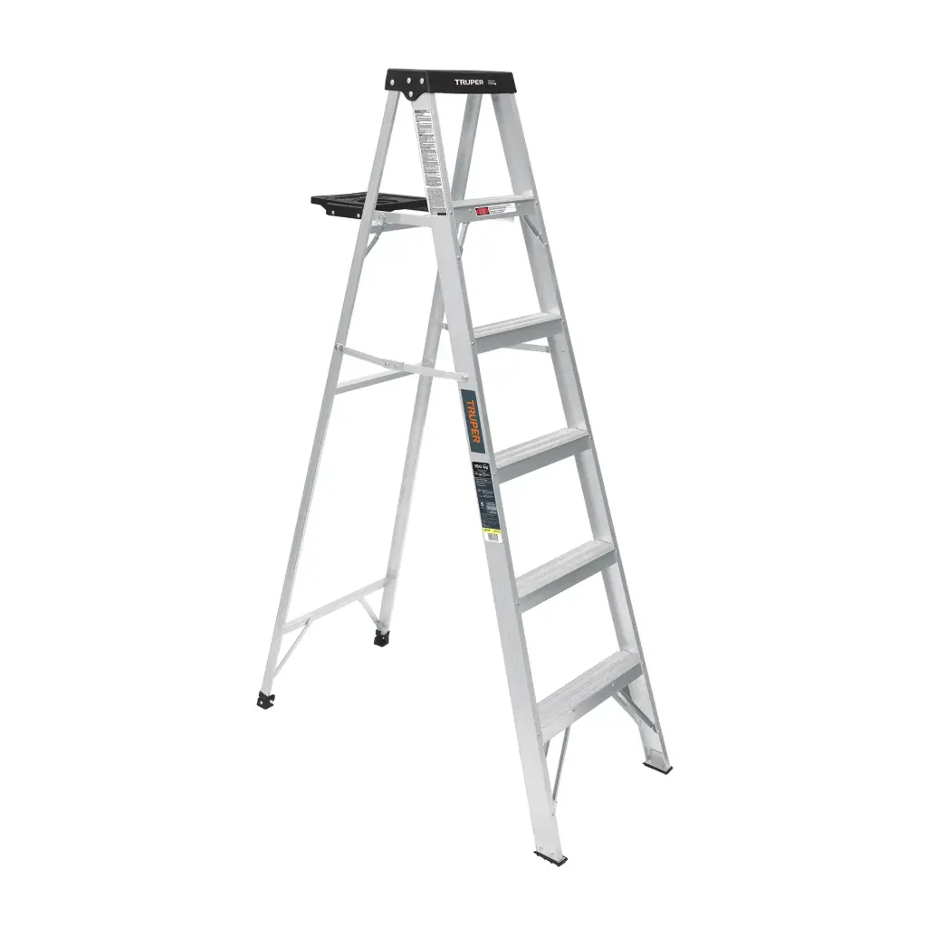 Escalera tipo tijera, 91 kg, con bandeja, 5 peldaños, Truper