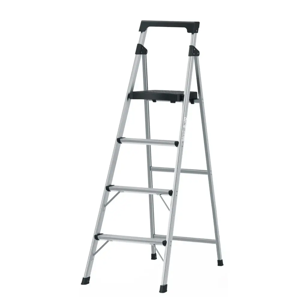 Escalera tubulares plegables con plataforma, 91kg, 4 peldaños, Truper