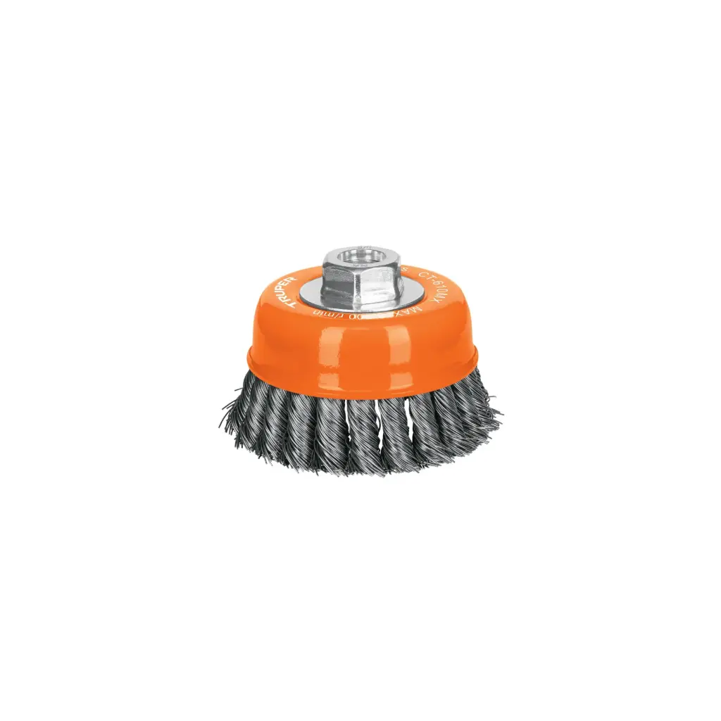 Escobilla tipo copa alambre trenzado grueso, calibre 0.5 mm, 4", Truper