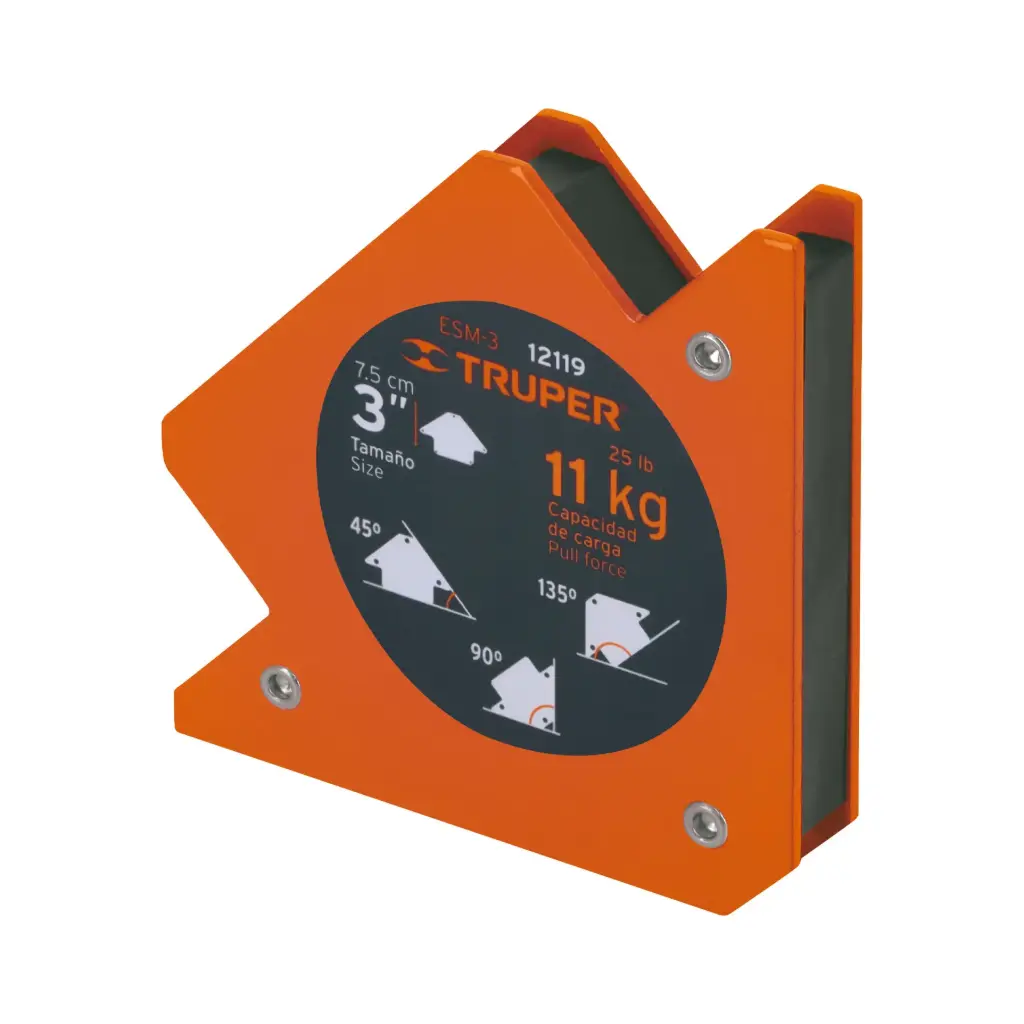 [12119] Escuadra magnética 3" para soldar, capacidad 11 kg, Truper
