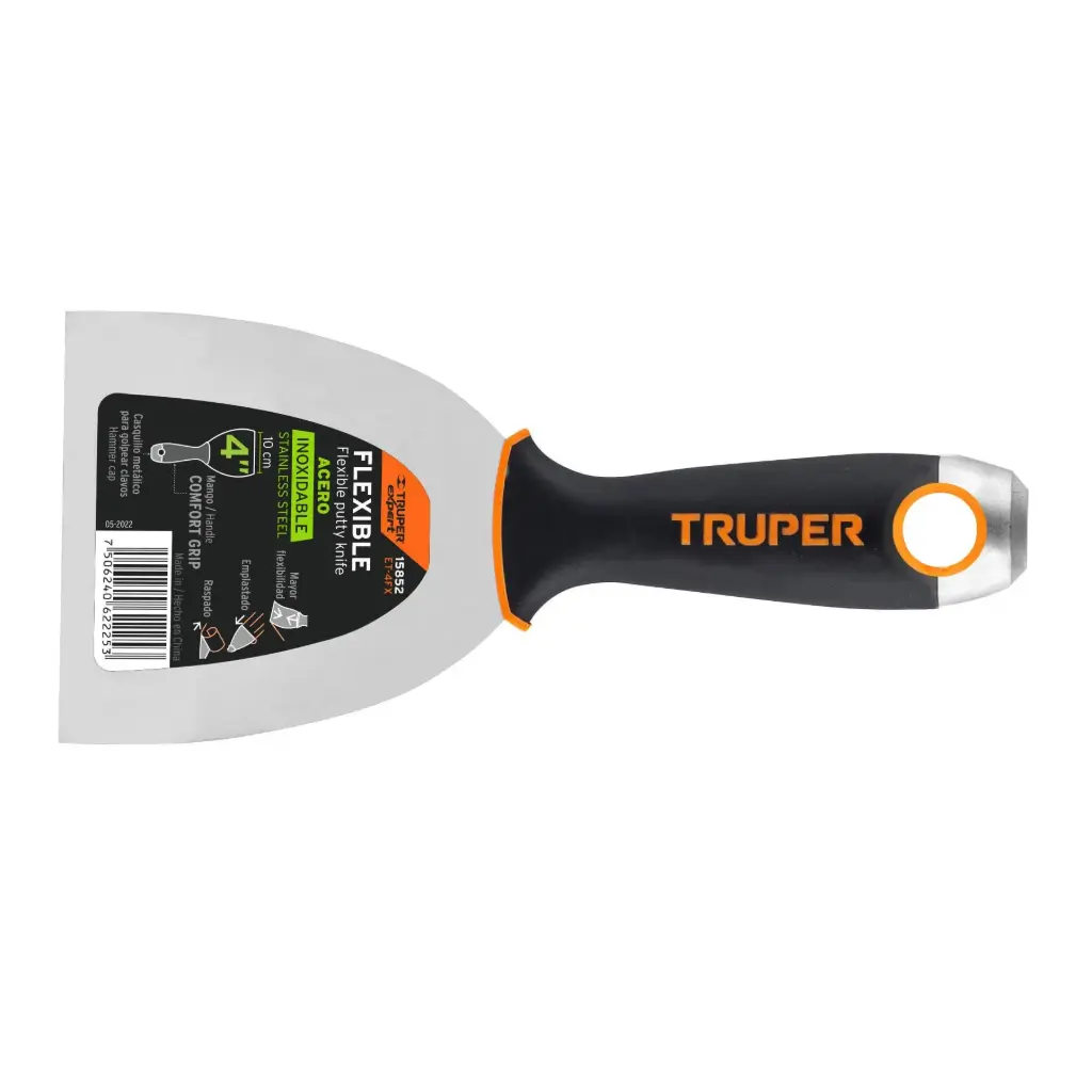 Espatulas flexibles, acero inoxidable, ancho 4", Truper
