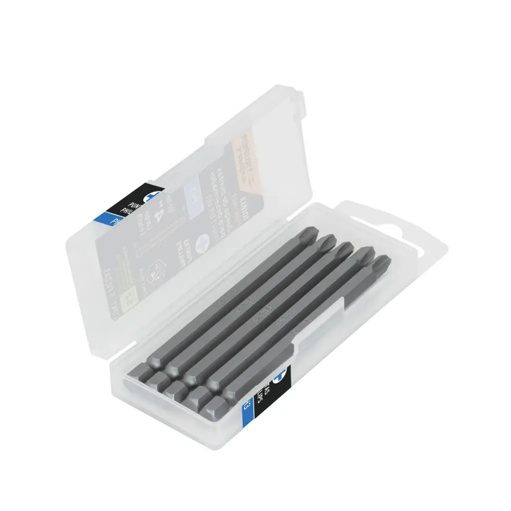 [101813] Estuche con 5 puntas de cruz PH3 largo 4", Truper Expert