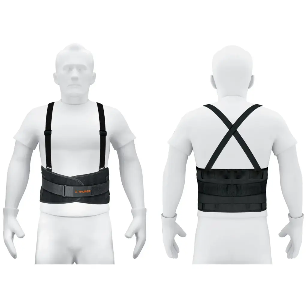 [14216] Faja lumbar con tercer cinturón, talla M, Truper