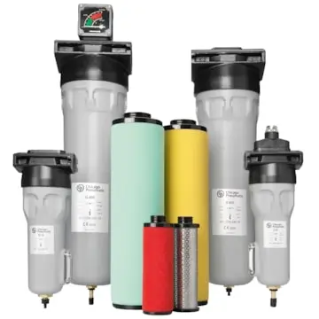 [8102855857] Filtro coalescente | carcasa azul FS 32 (N3/8) - CP Tamaño 4 Grado S 15L/S 32CFMs 3/8” Conexión NPT, Chicago Pneumatic