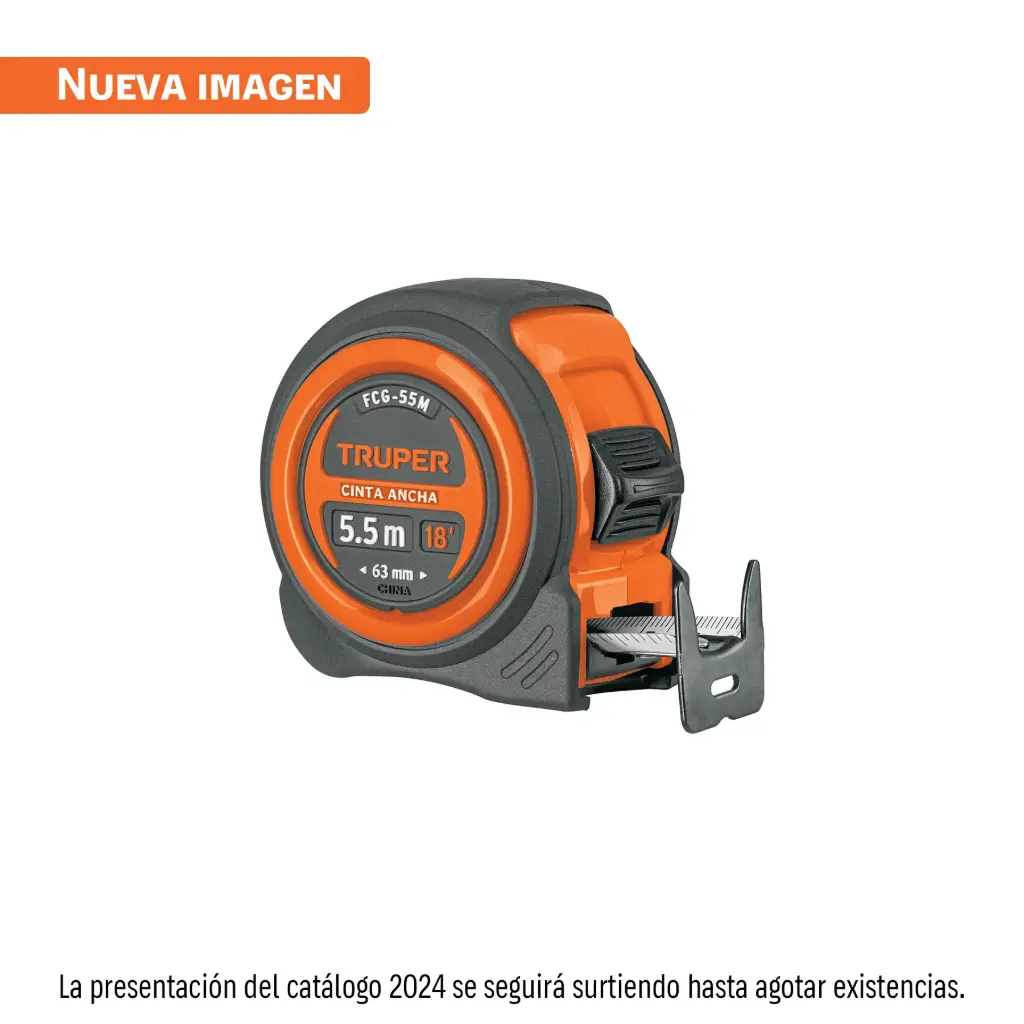 [12773] Wincha compacta contra impactos 5.5 m cinta 25 mm, Truper