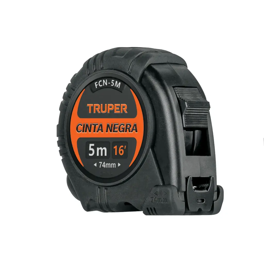 [102598] FCN-5M Flexómetro Cinta Negra, 5 m, cinta 19 mm, Truper