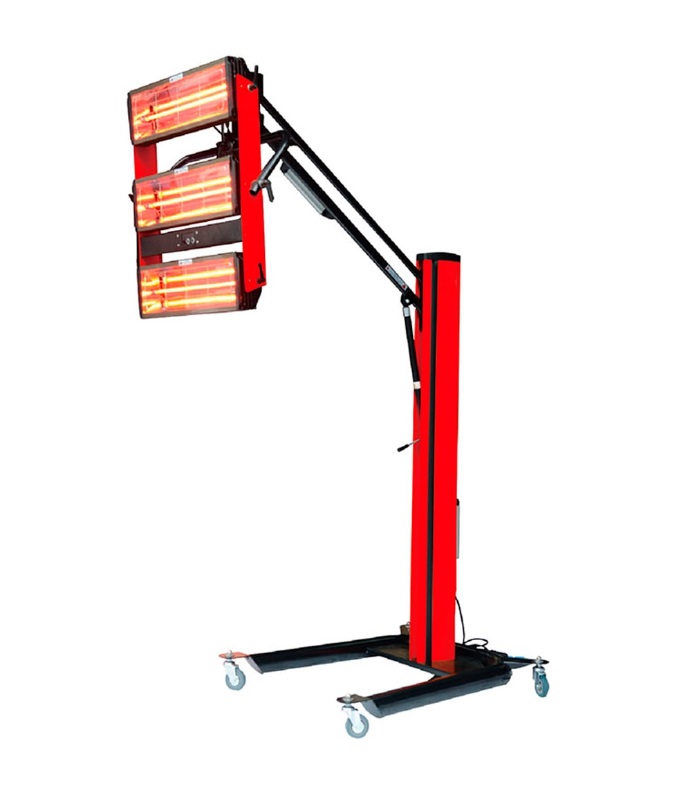 Lampara de secado de pintura infrarroja de onda corta de tres paneles, Big red