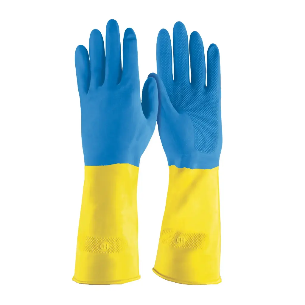 [15268] Guantes de látex reforzados para limpieza, medianos, Truper
