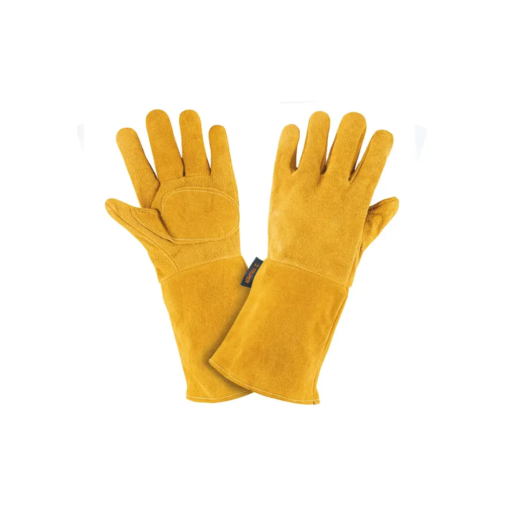 [14242] Guantes de carnaza, largos, unitalla, Truper