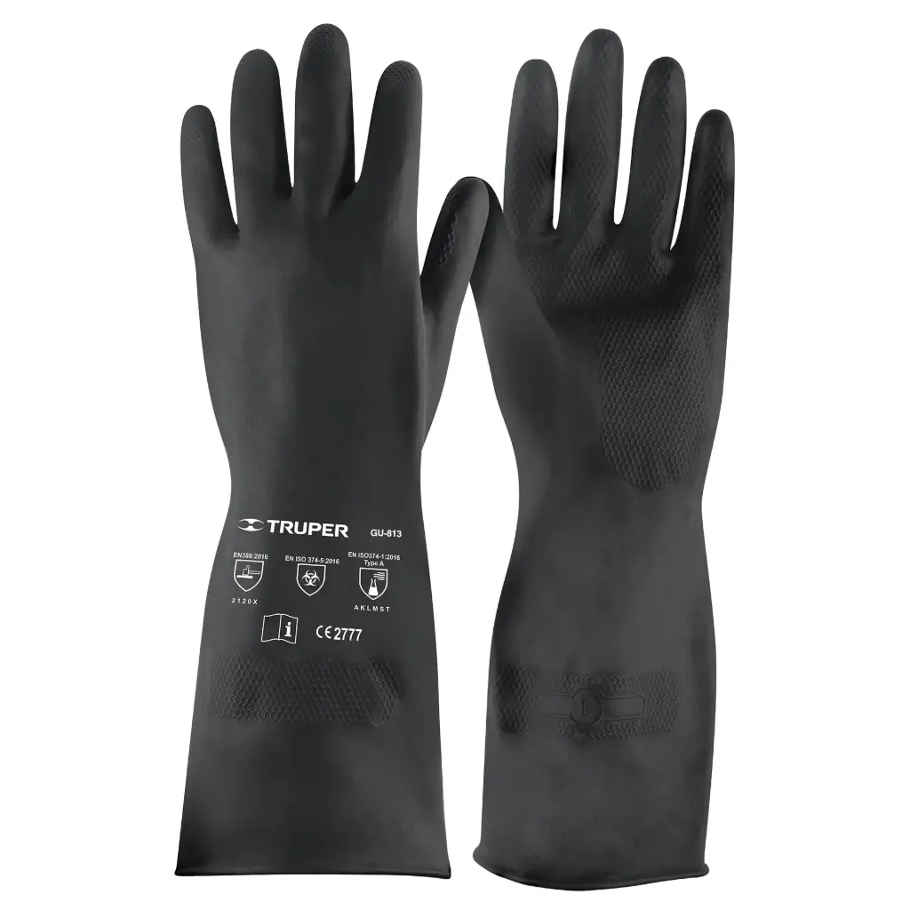 [14271] Guantes de neopreno p/manejo de químicos, grandes, Truper