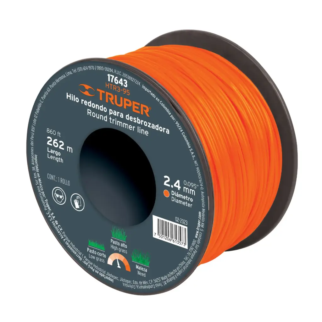 Hilos para desmalezadora, en carrete , diametro  2.7 mm, Truper