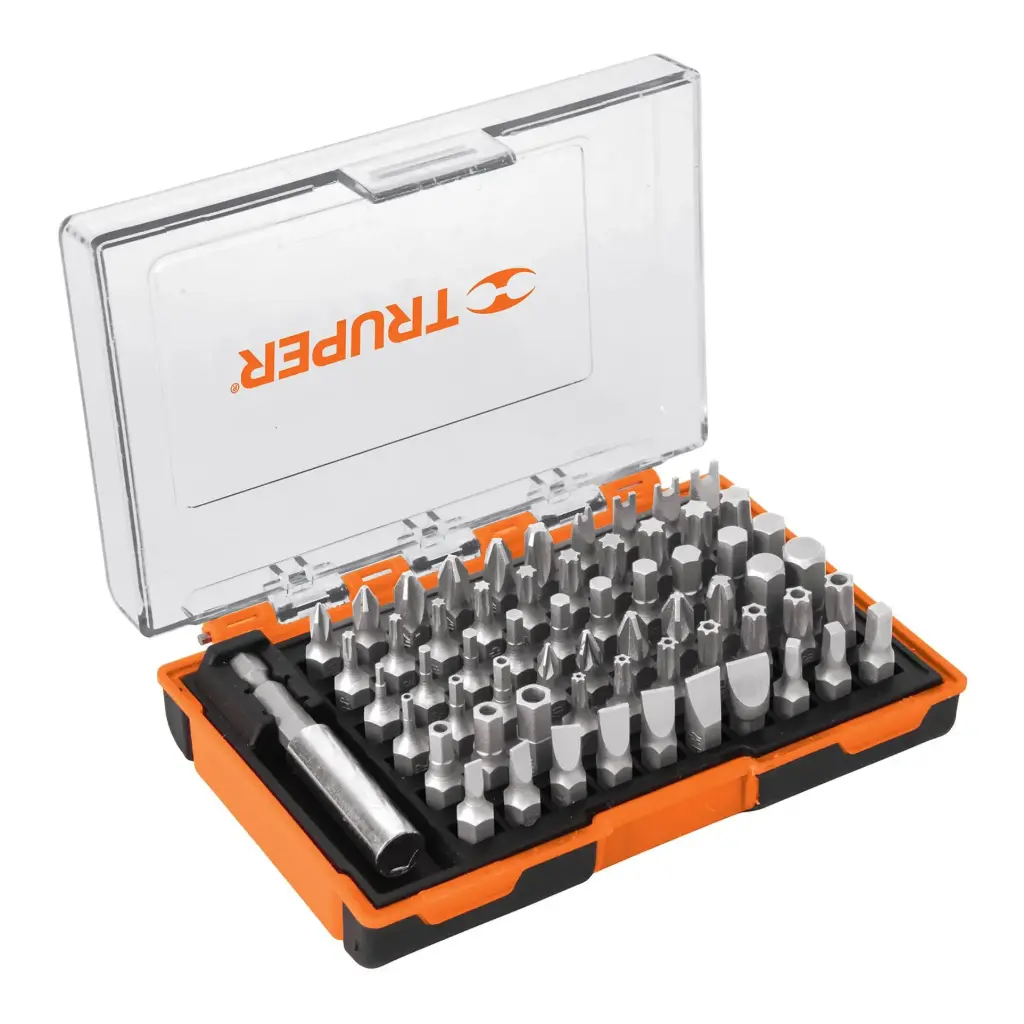 [10758] Juego de 61 puntas mixtas largo 1" en estuche plástico