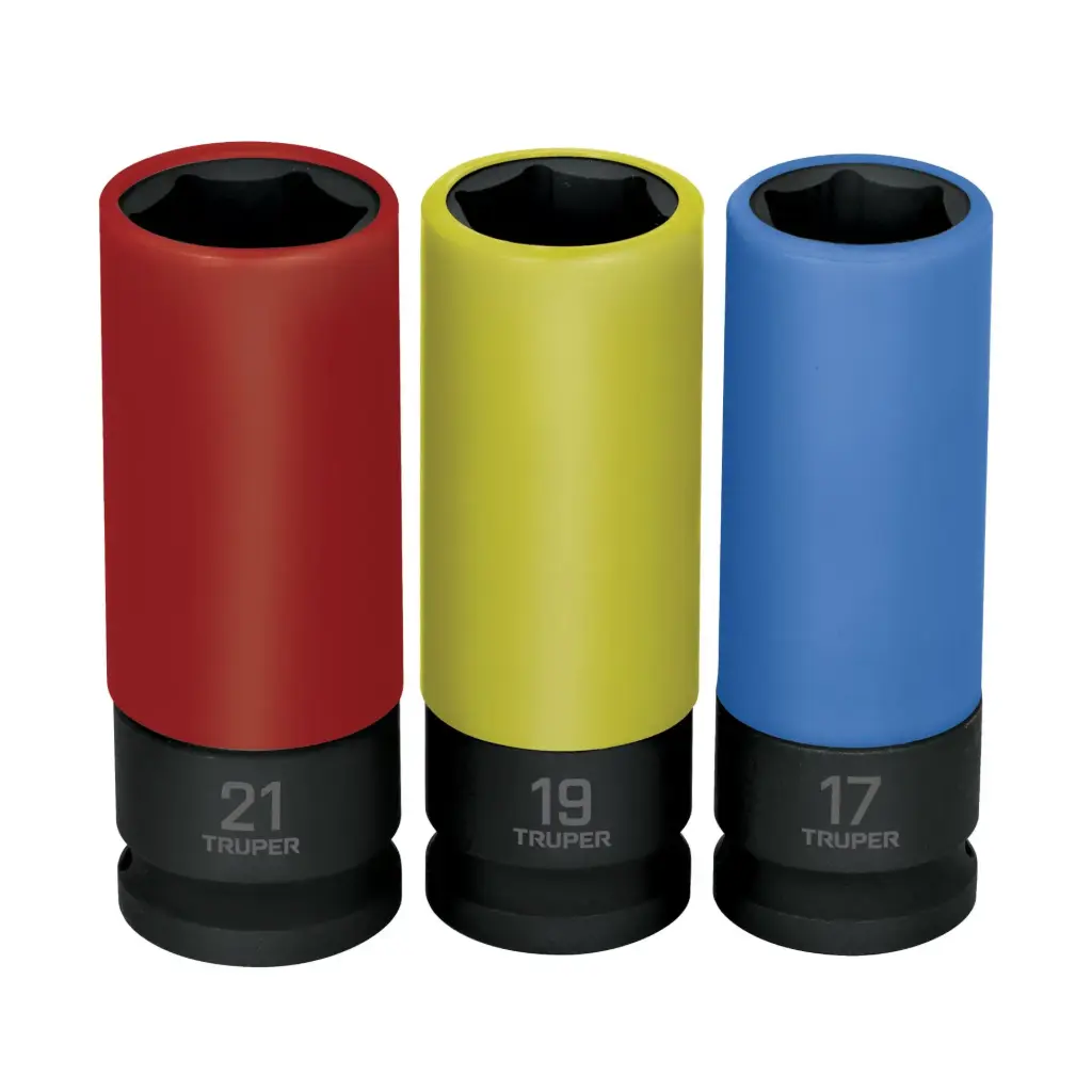[100942] JDI-1/2X3MP Juego 3 dados largos 1/2" impacto protección plástica 6p mm