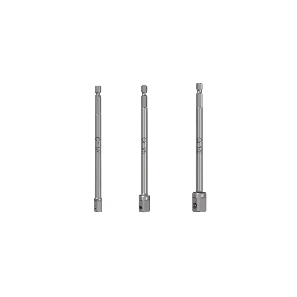 [19599] Juego de 3 adaptadores largos para dados de 1/4, 3/8 y 1/2" , Truper