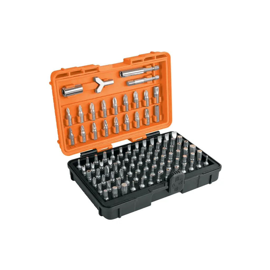 [17794] Juego de 100 puntas mixtas largo 1" en estuche plástico