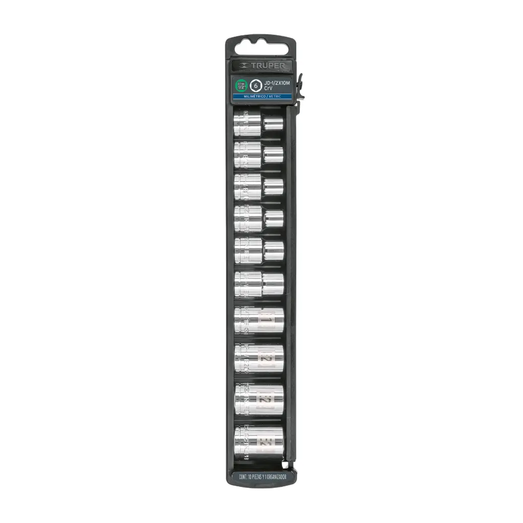 Juego de 10 dados torx encastre 1/2", Truper