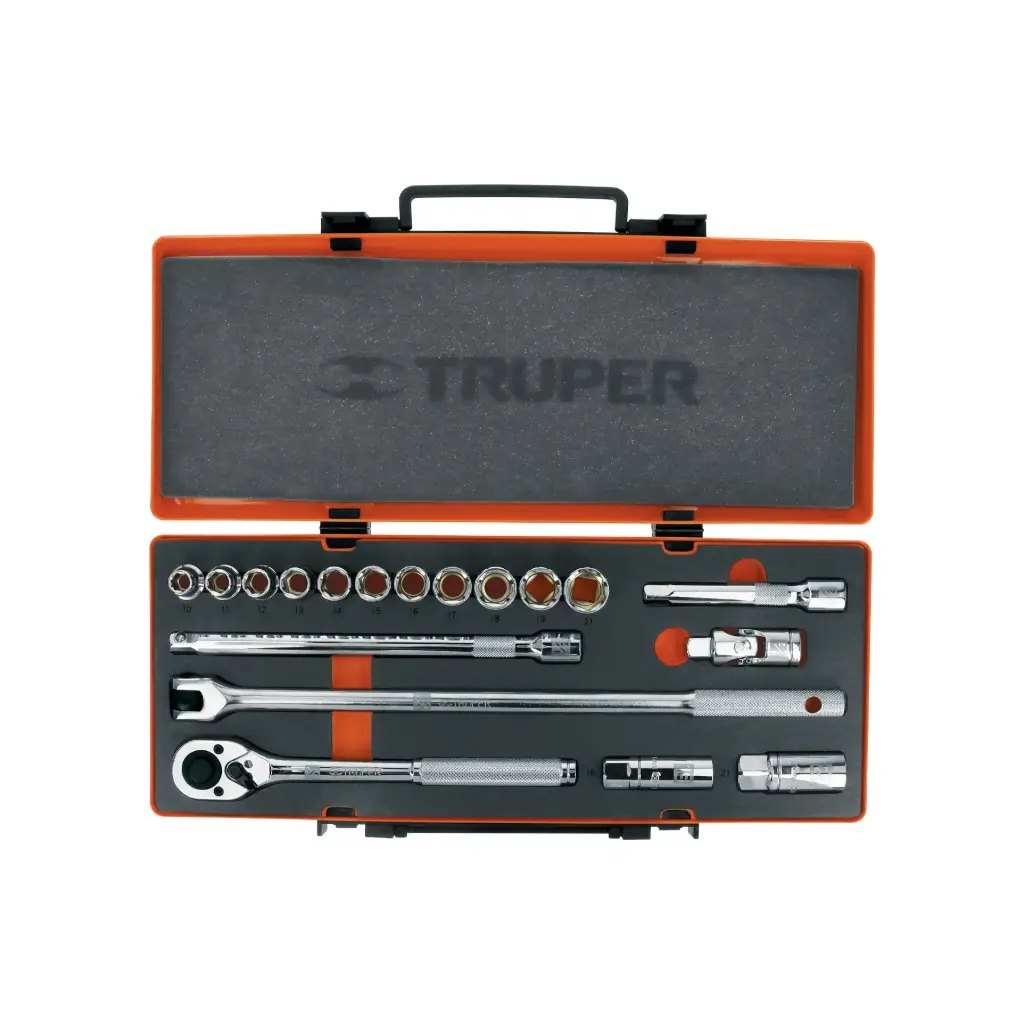 Juego de 18 piezas, mm,  1/2", Truper