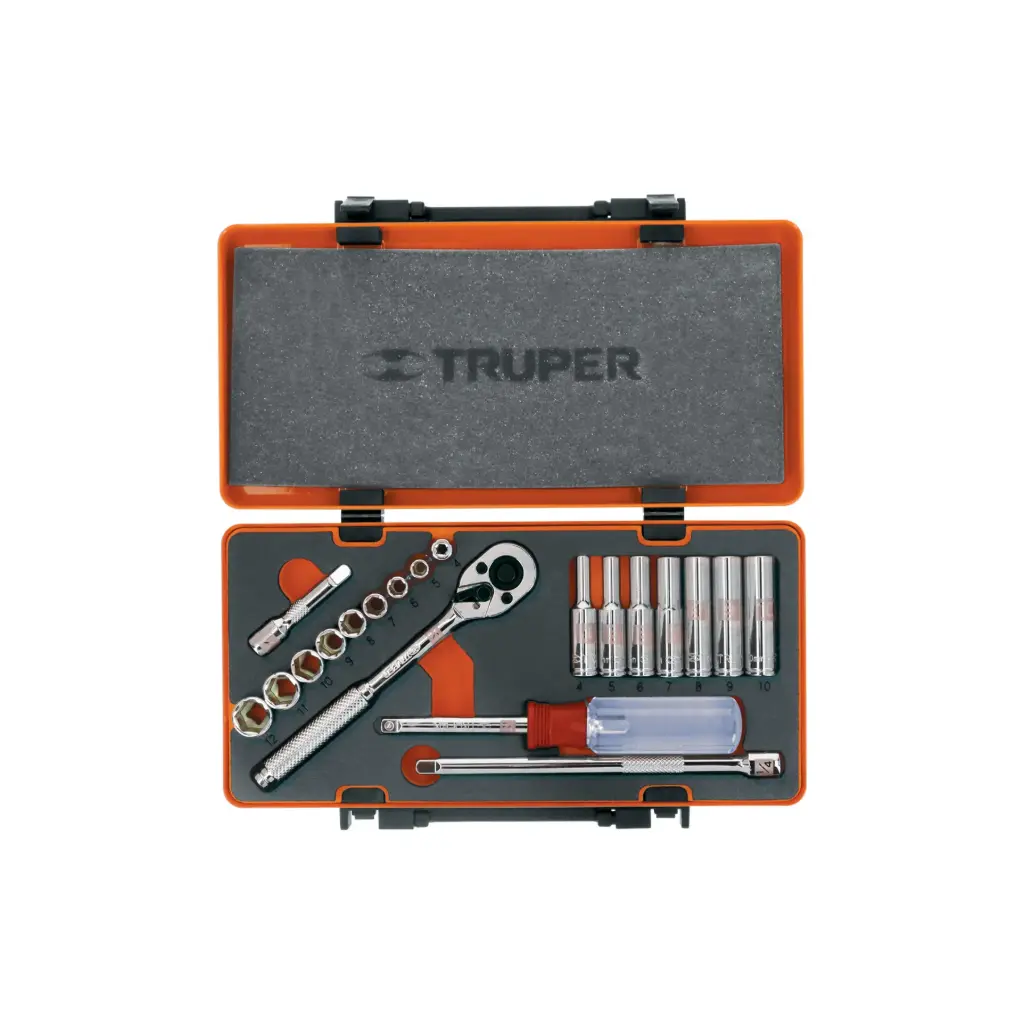 Juego de 20 piezas 1/4" en mm, Truper