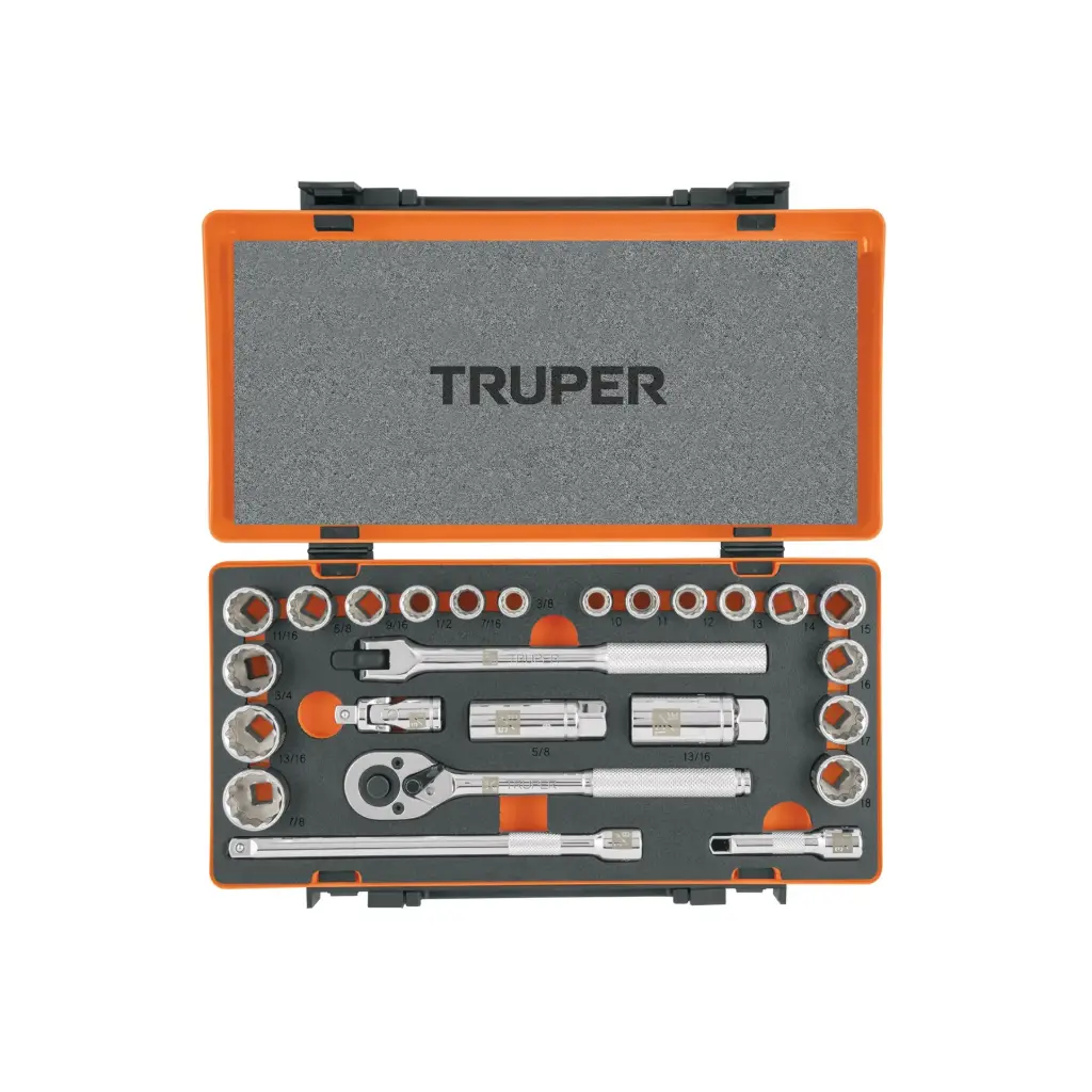 Juego de 25 piezas mixto, 3/8", Truper
