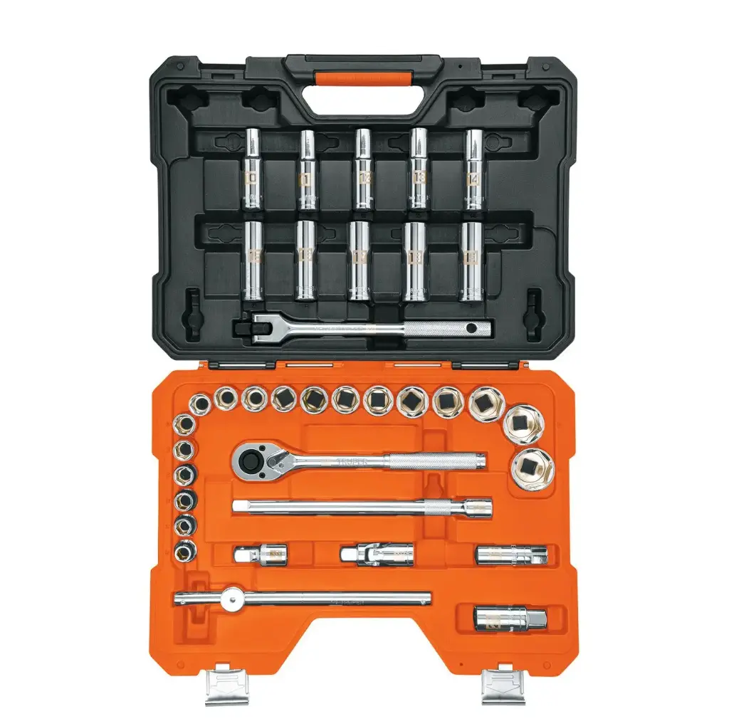 Juego de 36 herramientas cuadro 1/2" mm para mecánico, Truper