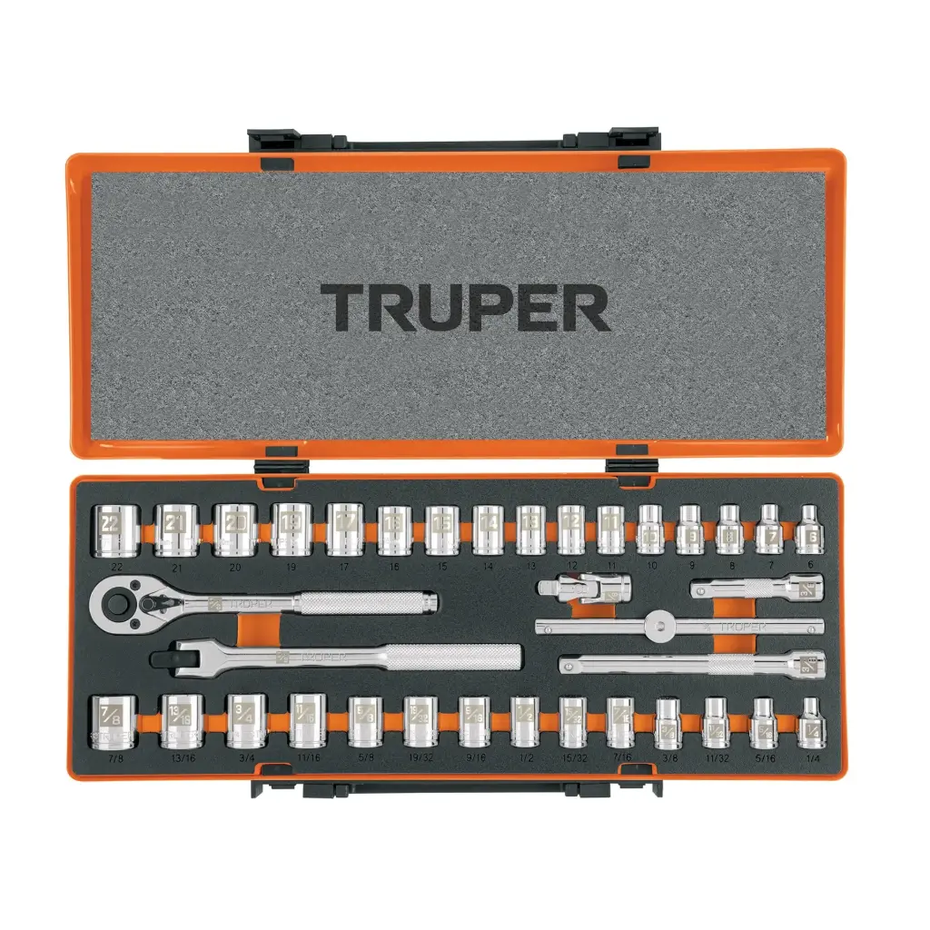 Juego de 36 piezas mixto, 3/8" , Truper